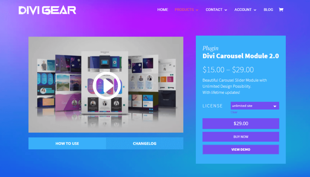 Divi Carousel Module 2.0 by Divi Gear