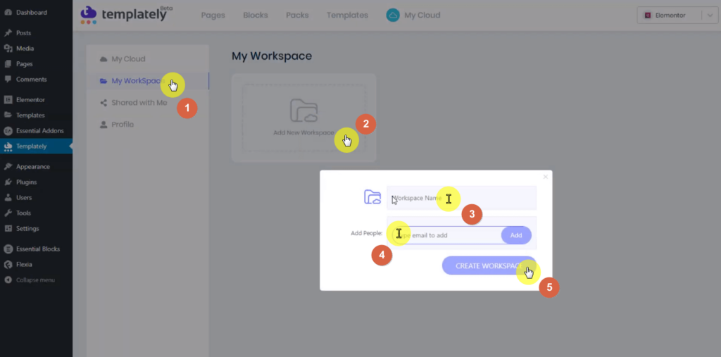 How to create a new workspace in Templately