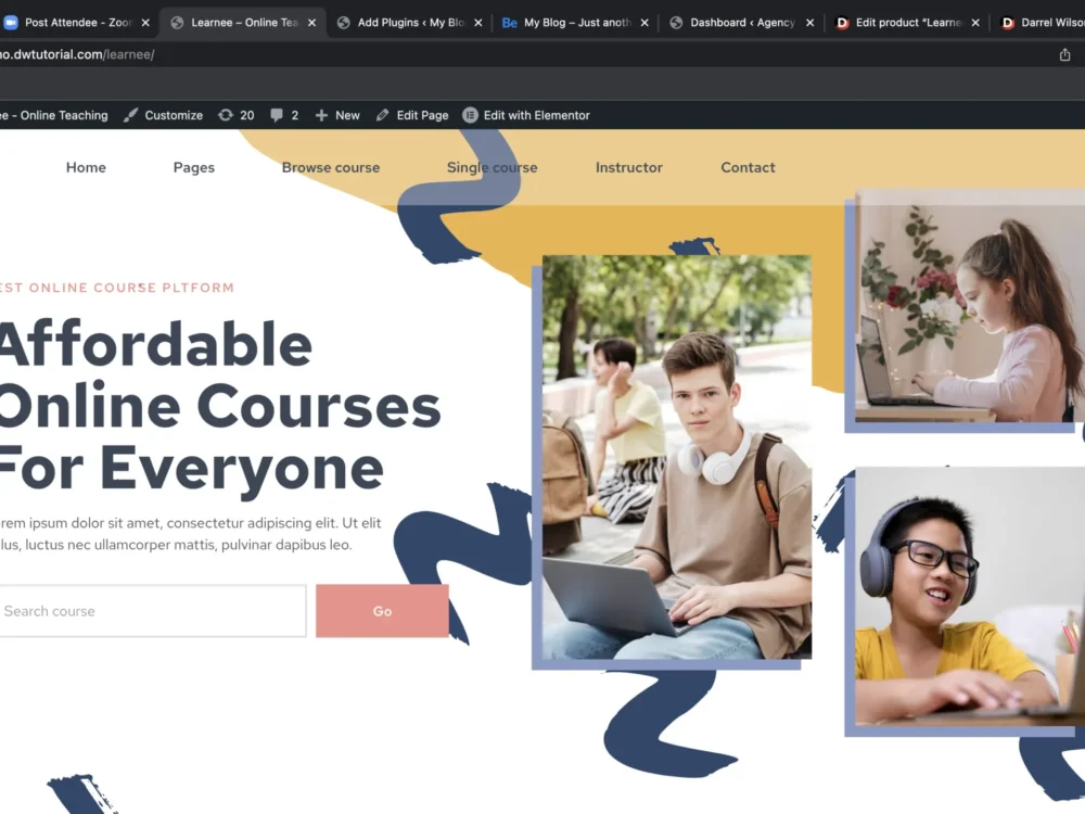 Learnee Elementor Template Kit