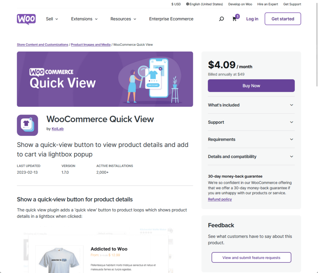 WooCommerce Quick View: Show a quick-view button to view product details and add to cart via lightbox popup