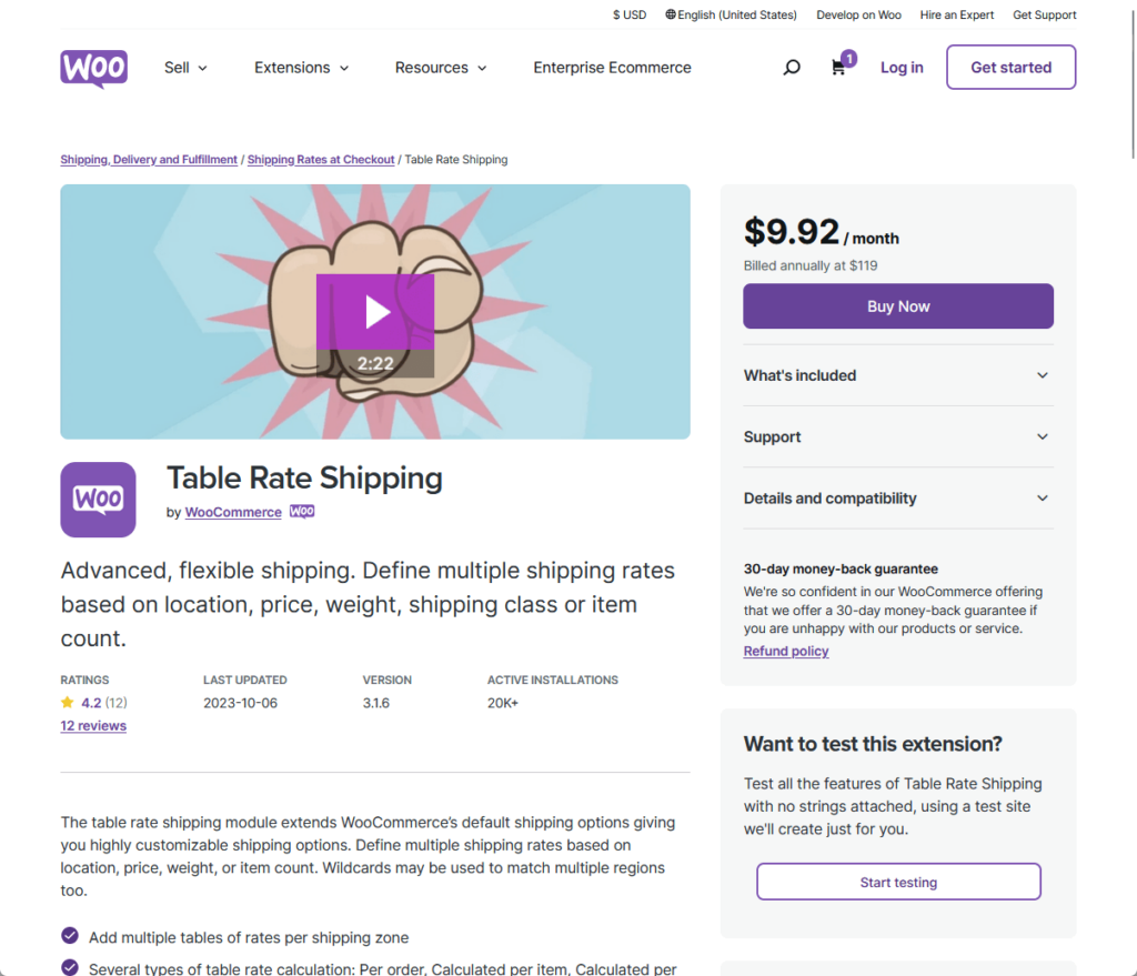 Table Rate Shipping: Advanced, flexible shipping