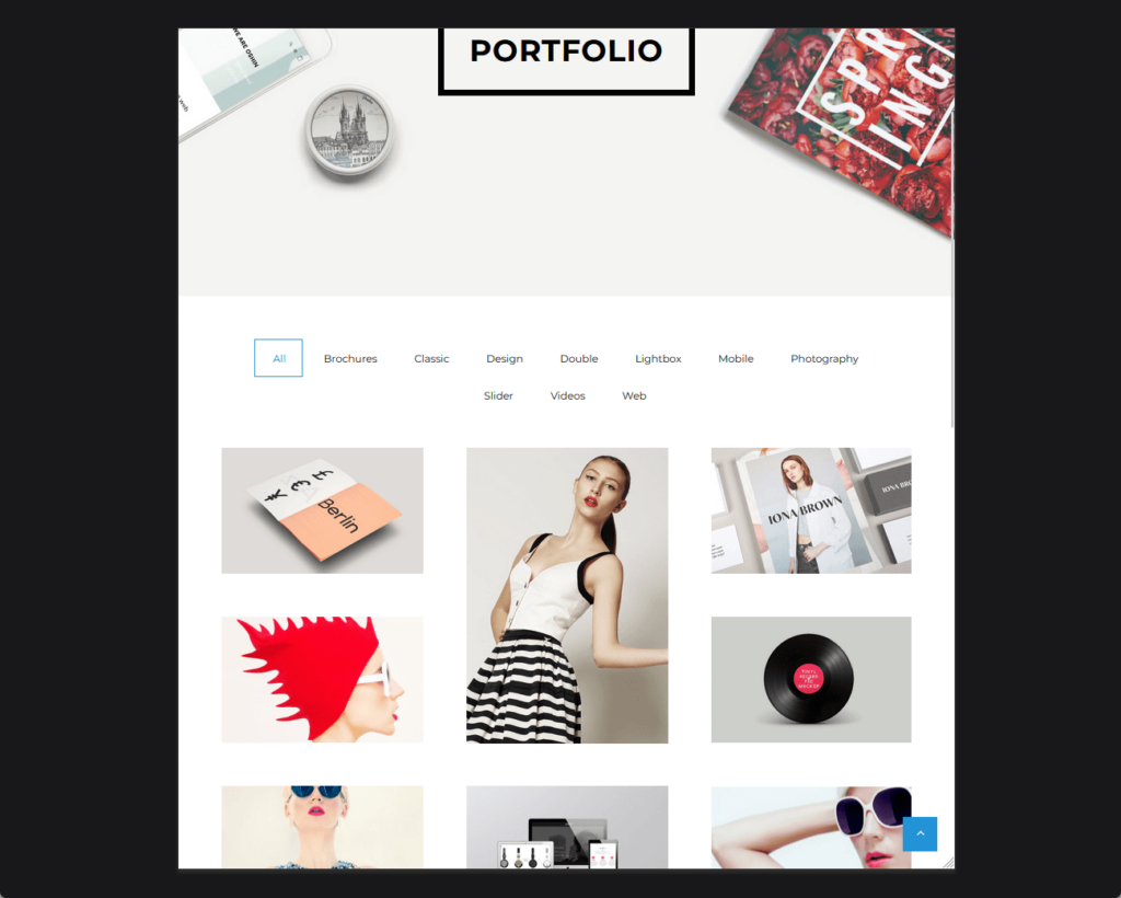 demo portfolio page of oshine main multipurpose template