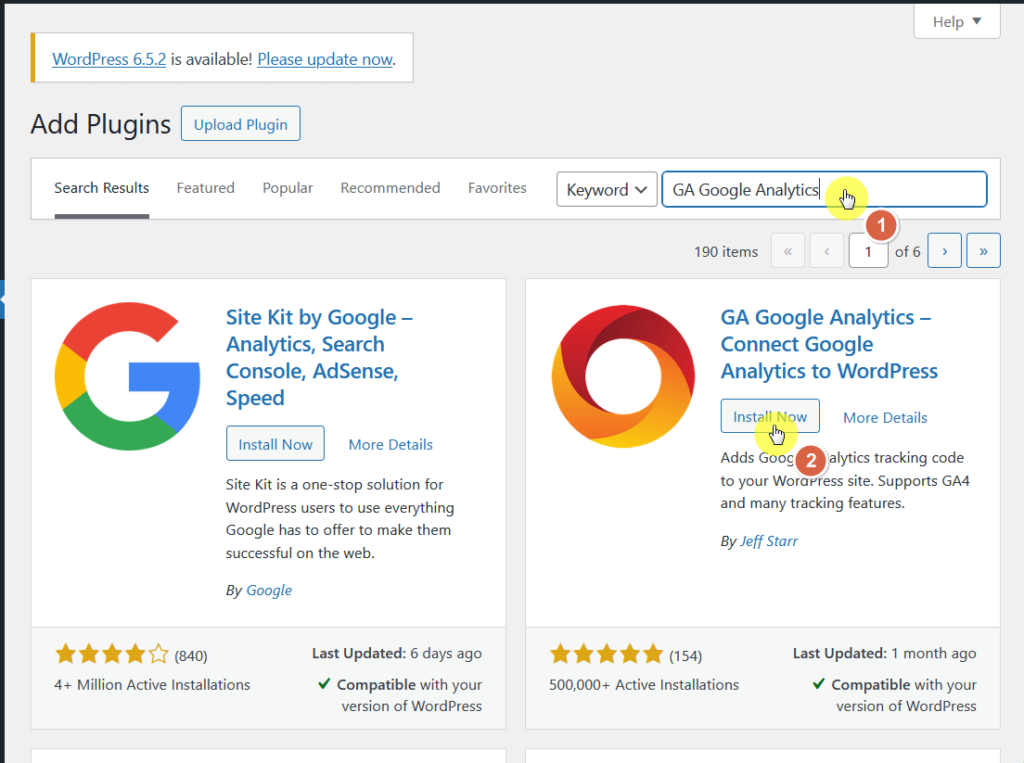 GA Google Analytics plugin: Connect Google Analytics to WordPress.